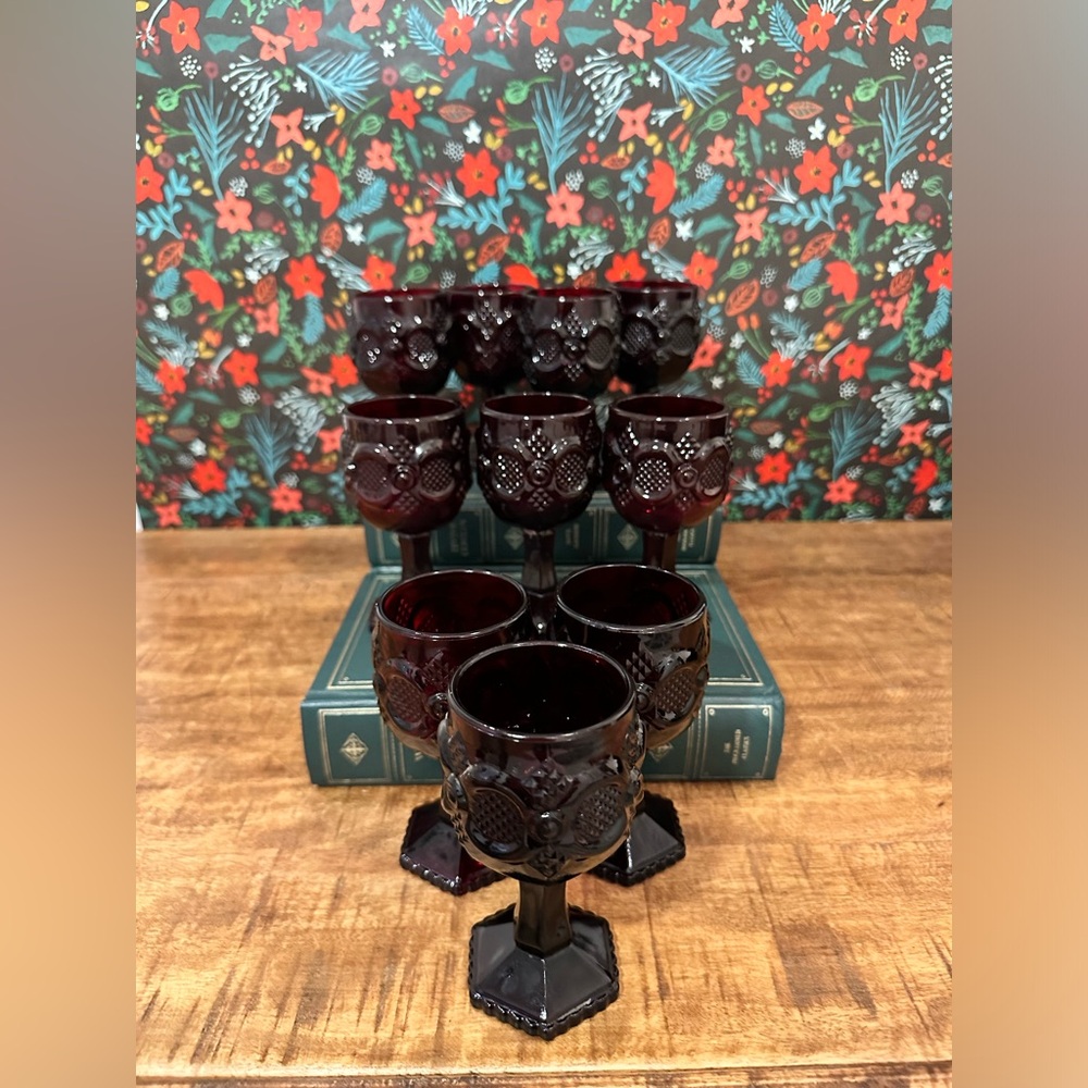 Cape Cod Ruby Wine Glasses by Avon